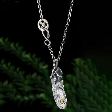 Stainless Steel Native American 'Freedom' Feather Necklace